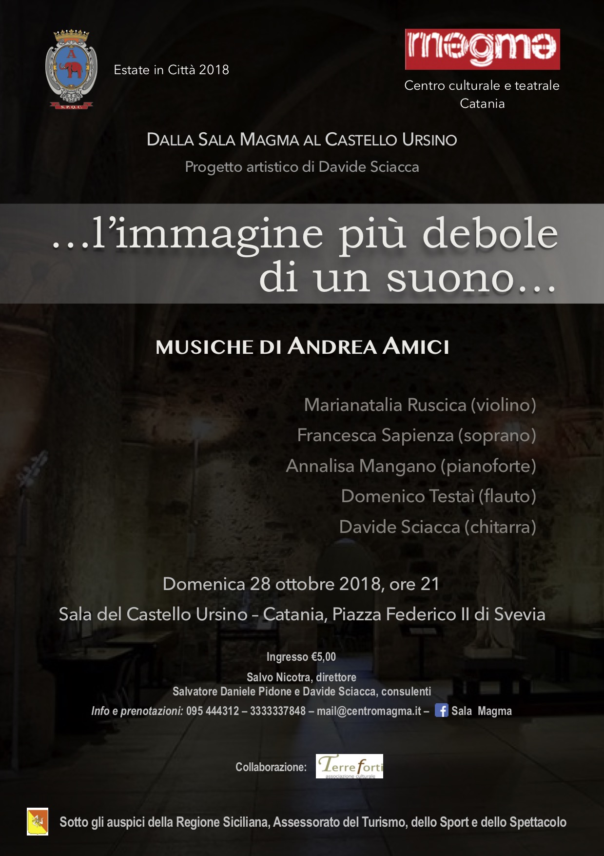 Locandina concerto 28.10.2018 Castello Ursino