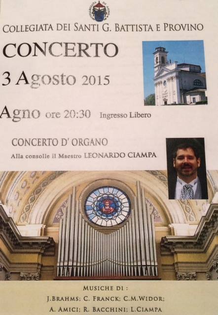 La locandina di un concerto del M° Leonardo Ciampa